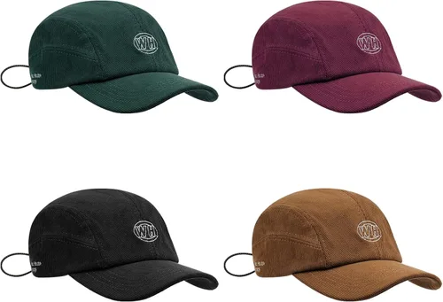 Miniatura 6 de CLAPE Sombreros para papá para hombre, gorra de camionero vintage sin estructurar, sombrero liso Snapback de 4 paneles, gorra de campamento