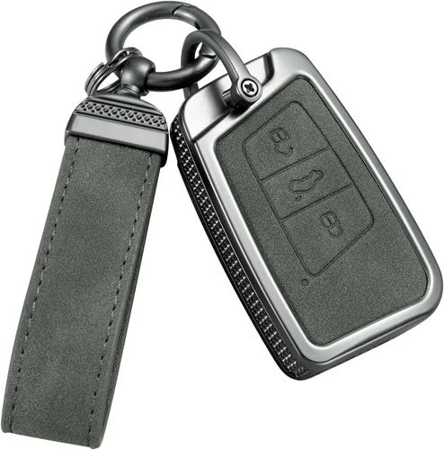 Miniatura 15 de YO&YOYE Compatible con funda para llavero VW Volkswagen con llavero protector de llave de cuero