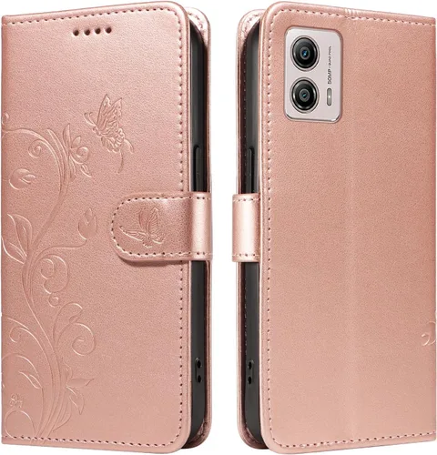 Miniatura 173 de Funda para Motorola Moto E22/E22i, piel sintética, con tarjetero y correa para la muñeca, a prueba de golpes, funda magnética para Motorola Moto Rojo