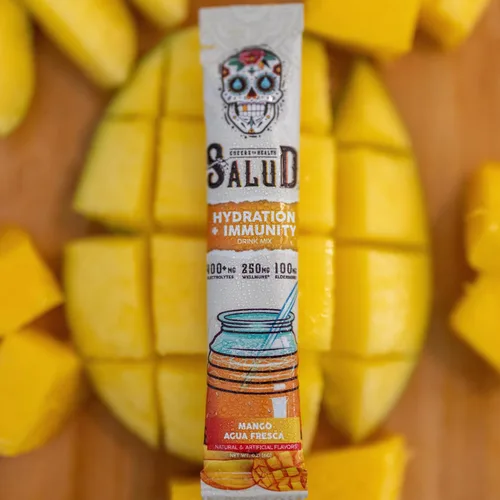 Miniatura 7 de Paquetes de Hidratación 2 en 1 Salud + Polvo de Electrolitos para la Inmunidad, Mango - Mezcla para Bebida de Agua Fresca, Baya del Saúco, Sin