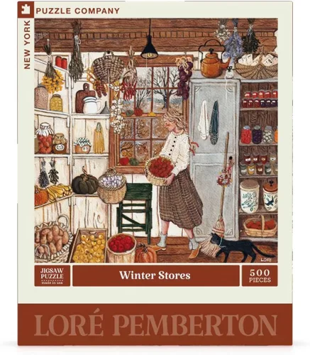 Miniatura 3 de New York Puzzle Company - Loré Pemberton Winter Stores - Rompecabezas de 500 piezas para noches de juego familiares por Loré Pemberton Tiendas