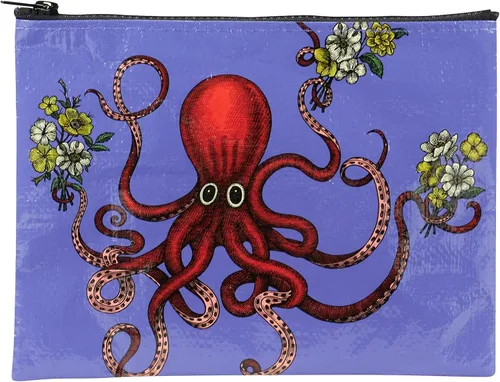 Miniatura 20 de Blue Q Bolsa con cremallera, hecha de 95% material reciclado, 7.25 pulgadas de alto x 9.5 pulgadas de ancho, cremallera gruesa colorida