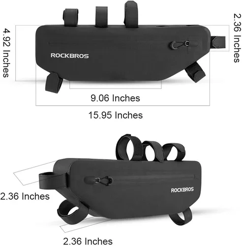 Miniatura 6 de ROCKBROS Bolsa de Marco de Bicicleta Impermeable Bolsa Triangular de Bicicleta Bolsa Bajo el Tubo Superior Bolsa de Esquina Bolsa de Almacenamiento