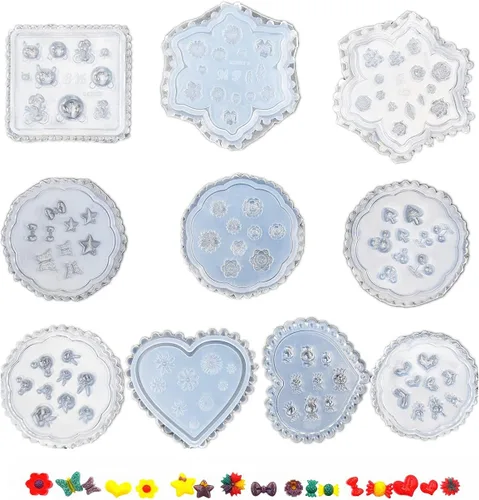 Miniatura 2 de 10 moldes de silicona para uñas, decoración de arte de uñas, moldes de resina para manicura, plantillas de cristal, herramientas de manicura