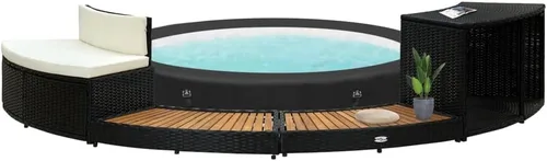 Miniatura 3 de vidaXL Sólida madera de acacia spa envolvente de madera de recinto de entrada paso de bañera de hidromasaje accesorio jardín patio al aire libre