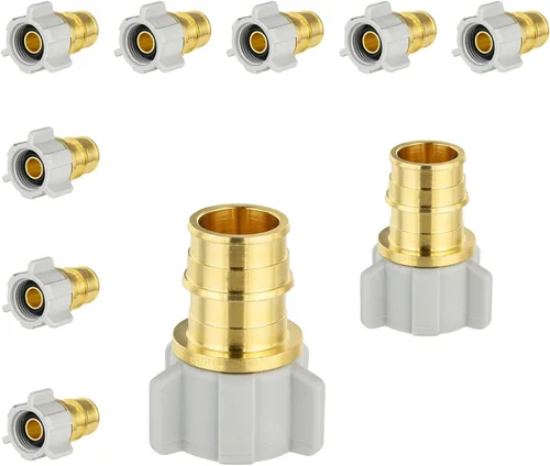 Miniatura 11 de Paquete de 2 adaptadores giratorios NPT hembra Niikappu de 3/4 pulgadas PEX A x 1/2 pulgadas, accesorio de expansión Pex-A de flujo completo