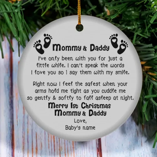Miniatura 10 de Adorno personalizado para el árbol de Navidad para la primera Navidad, regalo para el nuevo padre de la madre de la protuberancia, adorno