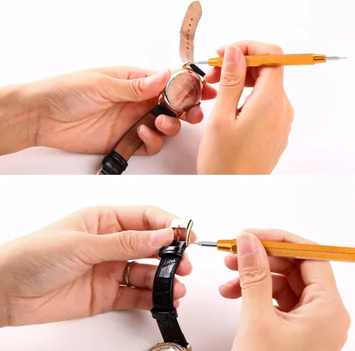 Miniatura 4 de Kit de herramientas de extracción de eslabones de reloj kit de reparación de relojes Ohuhuhu herramienta de barra de resorte kit de herramientas