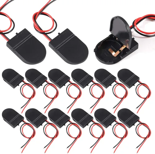 Miniatura 7 de Aobao Soporte de batería CR2032, 15 piezas, soporte de batería CR2032 con interruptor, soporte para celda de moneda, 1 soporte de batería de botón