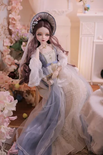 Miniatura 5 de Muñeca BJD pintada a mano de 1/3,22.8 pulgadas de alto, en estilo pastoral nórdico, muñeca de princesa, cuerpo de PVC con 31 articulaciones móviles