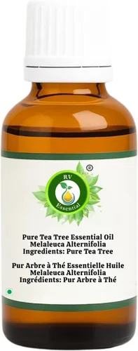 R V Essential Aceite esencial de árbol de té puro, 0.2 fl oz (0.169 oz)- Melaleuca Alternifolia (grado terapéutico 100% puro y natural)