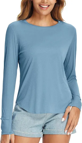 Miniatura 30 de BALEAF - Camisetas de sol de manga larga para mujer, con FPU 50+, para senderismo, ligeras, de secado rápido, protección contra rayos ultravioleta