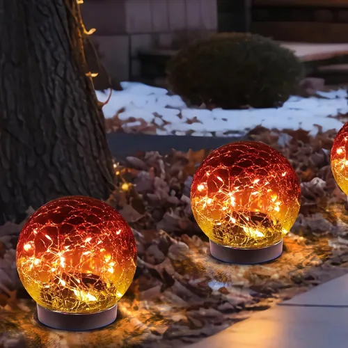 Miniatura 11 de MLKNK Luces solares de globo para exteriores, impermeables, bolas solares, luces solares de jardín, orbes para exteriores, paquete de 2 bolas