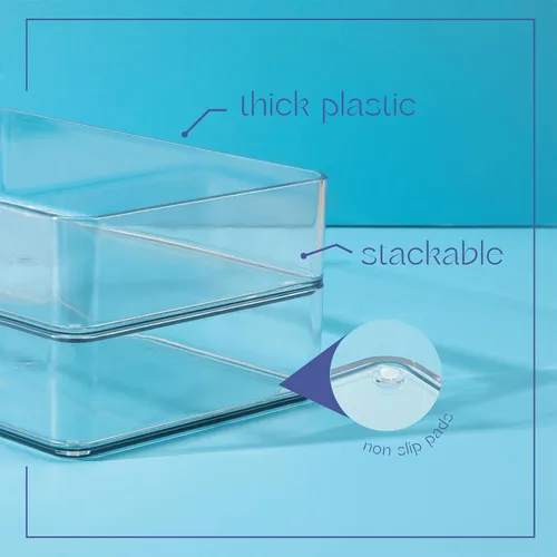 Miniatura 5 de primebox Organizadores de cajones de acrílico transparente de plástico. Baño, cocina, dormitorio, utensilios, cubos organizadores de oficina