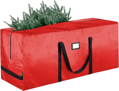 BALEINE - Bolsa para guardar el árbol de Navidad de 7.5 pies, bolsa extra grande de alta resistencia para árbol de Navidad artificial con asas Rojo