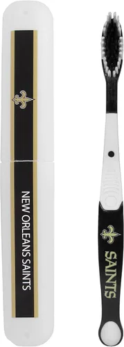 Siskiyou Sports NFL New Orleans Saints - Juego de cepillo de dientes y estuche de viaje, unisex, color blanco, talla única | Perfect for travel