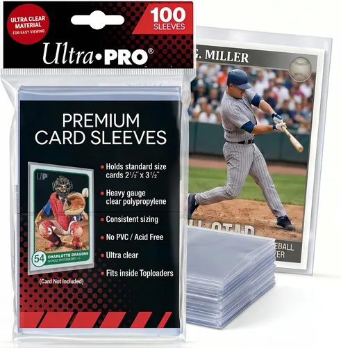Ultra Pro - Fundas transparentes de primera calidad para tarjetas de 100 unidades para proteger tarjetas deportivas, tarjetas de béisbol/fútbol