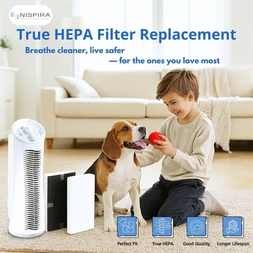 Miniatura 2 de Nispira Filtro U HRF201B de repuesto 2 en 1 de carbón activado HEPA para purificador de aire Honeywell Febreze FRF102B FRF101B FHT190 FHT180 FHT170
