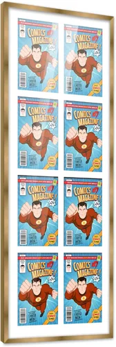 Miniatura 108 de Poster Palooza Marco de cómic con paspartú para 1 cómic de la Edad de Bronce publicado entre 1970 y 1985, marco de cómic negro para cómic de 7.25 x