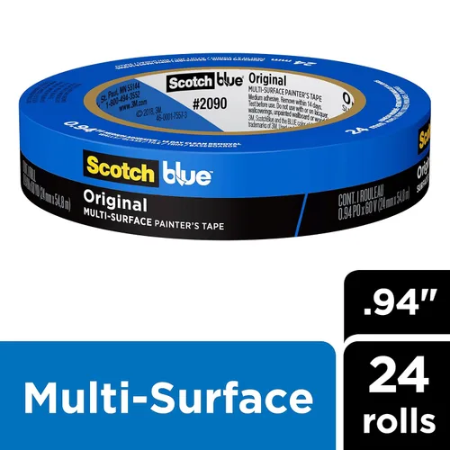 Miniatura 2 de ScotchBlue Cinta adhesiva original para pintores multisuperficie, 1 pulgada de ancho (2,39 cm x 54,86 m), 24 rollos, cinta adhesiva para pintura
