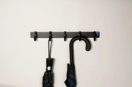 Miniatura 5 de FantasHome - Perchero de metal montado en la pared de 15 pulgadas con 5 ganchos, color negro