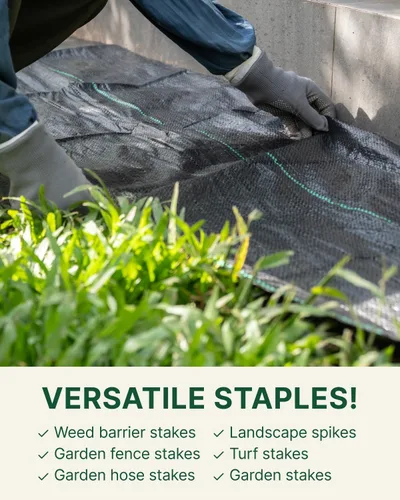 Miniatura 6 de DAIM Grapas para arandela abatible, estacas de jardín, grapas de metal de 6 pulgadas, estacas de jardín para jardinería, estacas de suelo