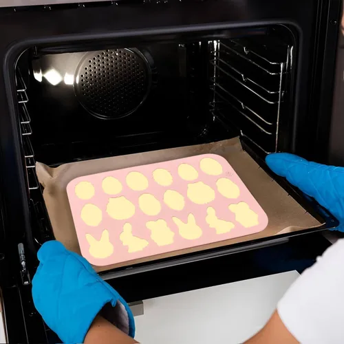 Miniatura 6 de Paquete de 2 moldes de silicona para chocolate de Pascua, 18 cavidades, huevos y conejos, molde en forma de cesta para hornear, gomitas, dulces