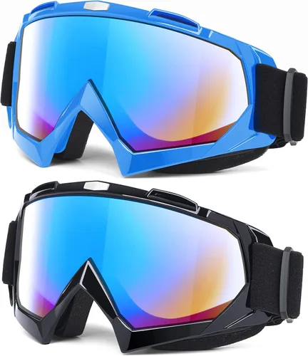 Miniatura 9 de MAMBAOUT Gafas de motocross para adultos, paquete de 2 gafas de motocicleta ATV para hombres y mujeres, gafas de visión amplia para montar fuera