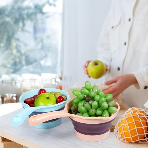 Miniatura 9 de Cucharón de agua plegable de 10.62 pulgadas, cuchara de agua plegable multiusos para cocina, jardinería, baño, uso doméstico, recipiente de plástico