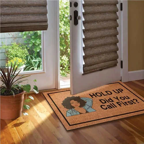Miniatura 4 de Felpudo grande para puerta delantera, entrada al aire libre, divertido tamaño 30 x 18 pulgadas, felpudos de Hold Up Did You Call First