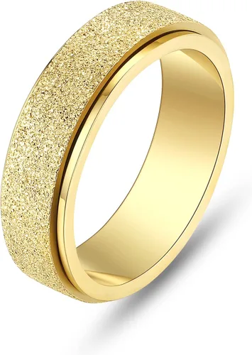 Miniatura 10 de ALEXTINA - Anillo de juguete para ansiedad para mujeres y hombres, giratorio, acero inoxidable, 0.24 y 0.31 pulgadas, alivio de ansiedad, para arco