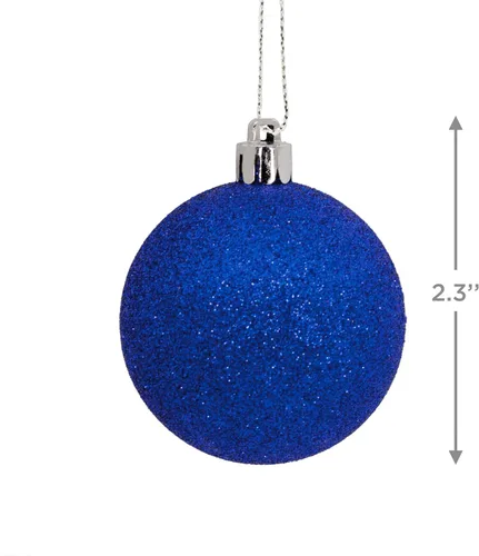 Miniatura 3 de Hallmark Bolas de Navidad azules y plateadas, adornos de Navidad, juego de 30