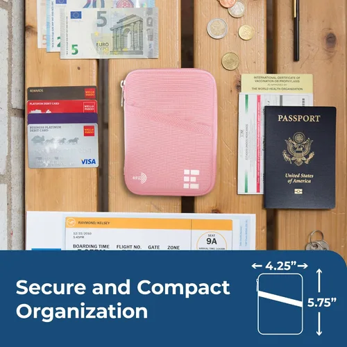 Miniatura 2 de Zero Grid Cartera para pasaporte - Soporte para documentos de viaje con bloqueo RFID