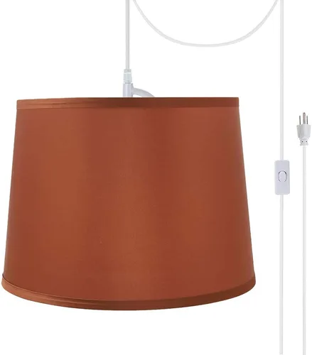 Miniatura 26 de Aspen Creative, 72306-11 - Kit de conversión de luz colgante de techo con pantalla de tela imperio de tapa dura, 14 pulgadas de ancho