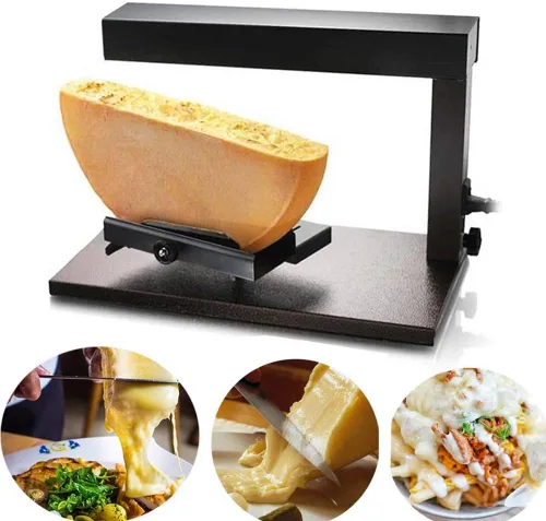 Li Bai Raclette - Máquina eléctrica comercial para media rueda de queso Nacho, ángulo ajustable, acero inoxidable, 650 W, calentamiento rápido (750