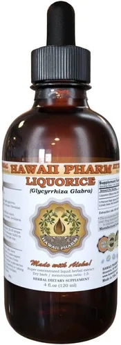 HawaiiPharm Extracto líquido de regaliz, suplemento de tintura de regaliz orgánico (Glycyrrhiza Glabra) 4 onzas