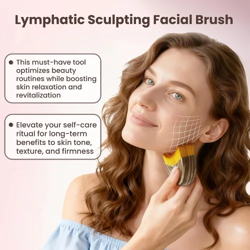 Miniatura 6 de Nuevo cepillo facial de contorno linfático para esculpir, masajeador de drenaje linfático para la cara, diseñado ergonómicamente para ajustarse