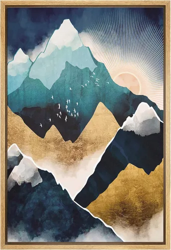 Miniatura 19 de SIGNFORD Lienzo Enmarcado Impresión Arte de Pared Océano Pastel Luz del Sol Puesta de Sol Horizonte Naturaleza Vida Silvestre Ilustraciones Arte