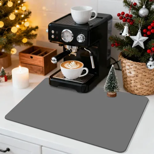 Miniatura 5 de Tapete de secado de platos para encimera de cocina, tapete de barra de café para encimeras, almohadilla de secado de platos con parte trasera