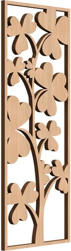 Miniatura 107 de 9 3/8 pulgadas de ancho x 24 3/8 pulgadas de alto x 1/4 pulgadas de alto, Bradford Paneles de pared decorativos de madera de calado, roble rojo rojo