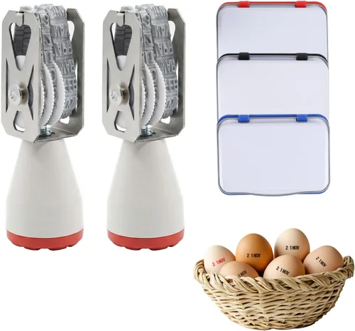 Miniatura 8 de Kit de fechador de huevos, sellos de fecha de huevo para huevos frescos, 1 sellos de fecha de rodillo y 2 almohadillas de tinta, sello de etiqueta