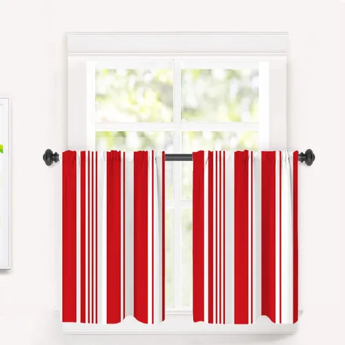 Miniatura 57 de Cortinas opacas de poliéster multicapa para cafetería, con diseño de diamantes, 2 unidades, 26 x 24 pulgadas