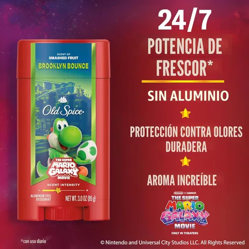 Miniatura 2 de Old Spice Desodorante sin aluminio para hombres, Old Spice x The Super Mario Galaxy Movie, frescura duradera 24/7, protección duradera contra