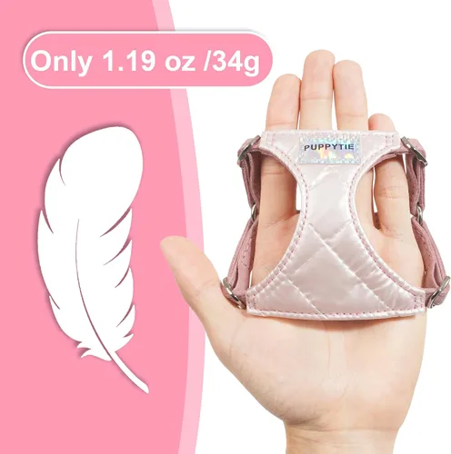 Miniatura 2 de Puppytie Arnés sin tirones para perro, con correa multifunción, pechera suave y ajustable para mascota, no ahorca, chaleco a prueba de escape, rosa