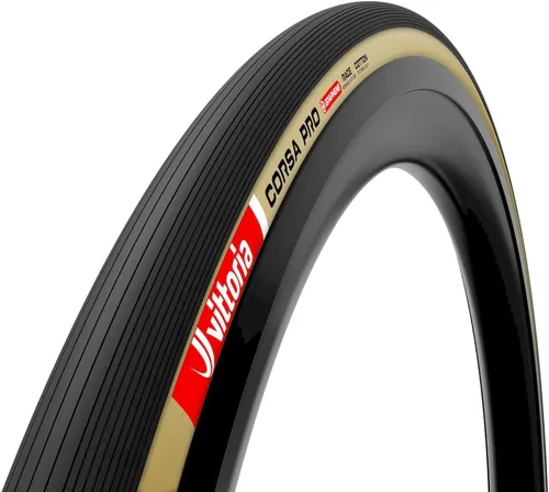 Vittoria Corsa Pro - Neumático para bicicleta de carretera tipo tubo, Clincher Racing con carcasa de algodón 320 TPI, grafeno + compuesto de sílice