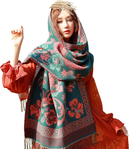 Miniatura 84 de iCuviy Bufanda grande de moda para invierno, chales y envolturas para mujer, extra suave, sensación de cachemira, bufandas frías para mujer