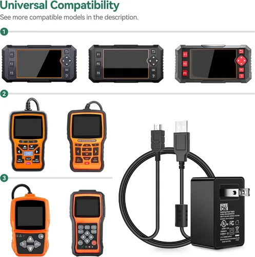 Miniatura 3 de Adaptador de 5 V + mini cable USB de repuesto para escáner FOXWELL NT301 NT201 NT510 NT604 NT624 NT630 OBD2 escáner de diagnóstico herramienta