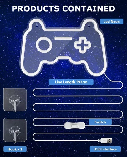 Miniatura 6 de Letrero de neón para jugador, letrero de neón LED para decoración de habitación de adolescentes y niños, decoración de pared de sala