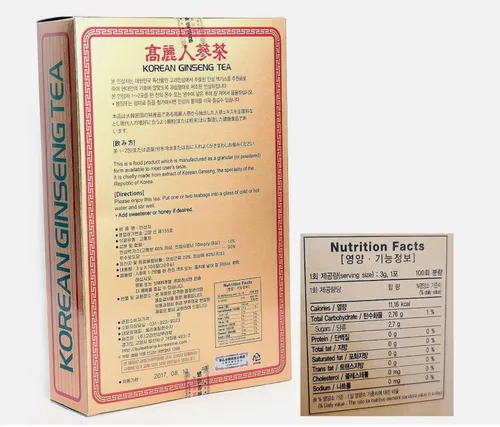 Miniatura 3 de Té de raíz de ginseng con extracto coreano 0.11 oz x 100e