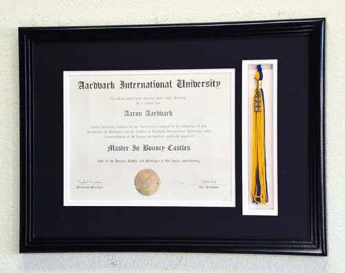 Miniatura 22 de Marco de diploma de graduación personalizado con borla, tapa de fotos grabado, vitrina para certificado de 11 x 8.5 pulgadas con colores Acabado